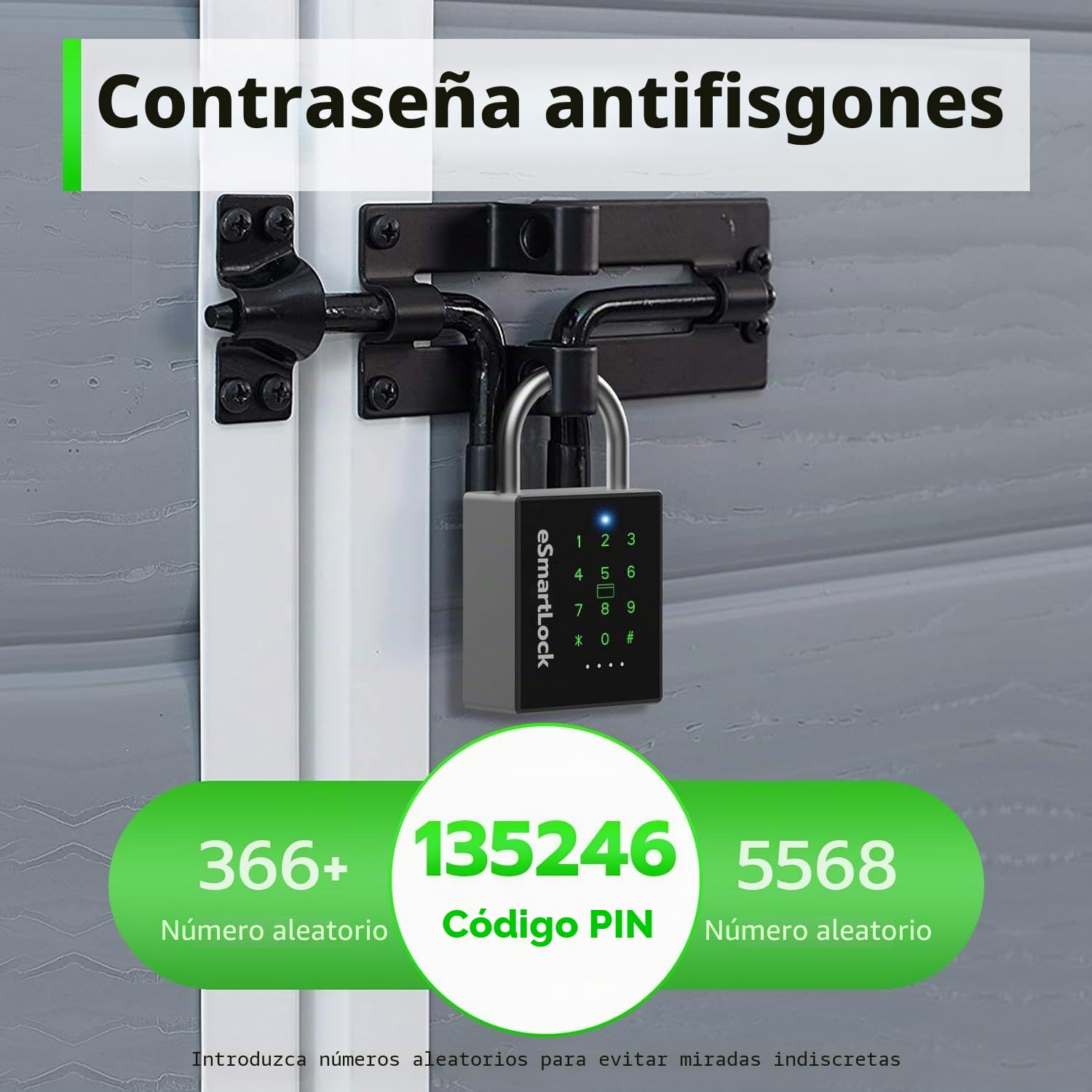 Candado de combinación con código numérico NFC RFID eLinkSmart resistente a la intemperie, resistente a la intemperie, candado de combinación para taquillas, puertas, vallas, 1000 usuarios de la