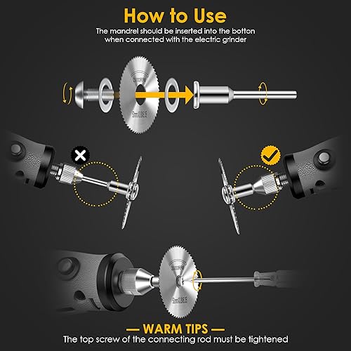 Miniatura 6 de Juego de ruedas de corte de 36 piezas para herramientas giratorias hojas de sierra circulares HSS 6 unidades discos de corte de resina 20 unidades