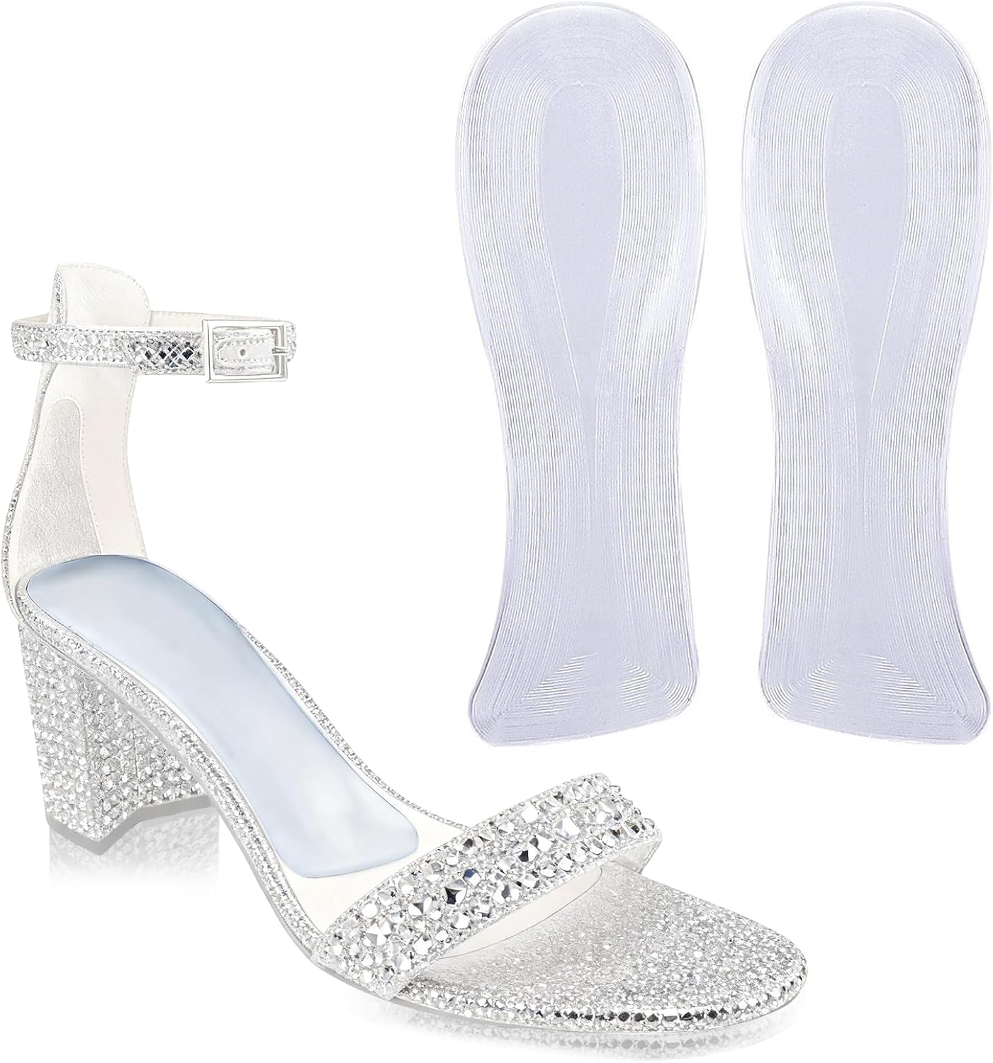 Heel Inserts for Women - Weight Shifting Insoles for High Heels, Gel Inserts Comfort Pads for Foot Pain Relief (Small - US 6-7.5 Women Shoes)