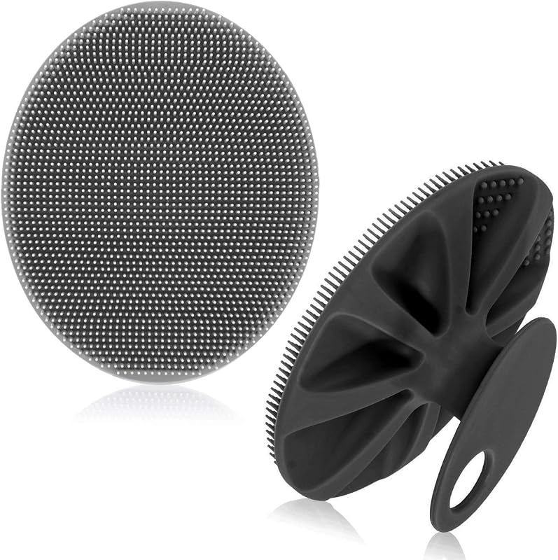 Escova de silicone para banho e corpo INNERNEED, cinza e preta