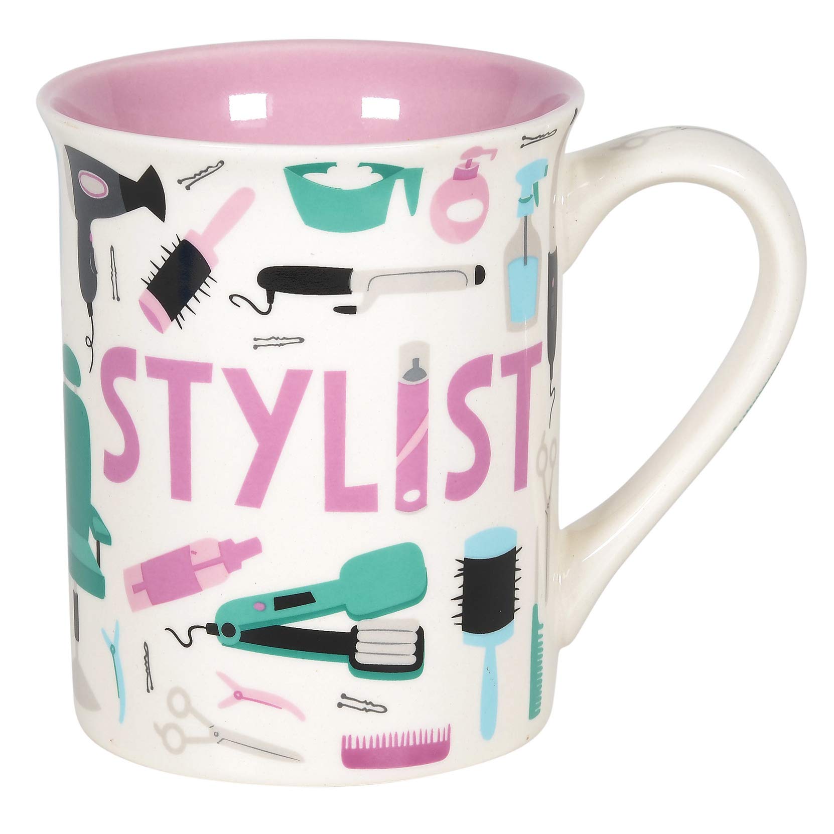 Enesco Our Name is Mud Stylist Patten Occupations Coffee Mug, 16 Ounce, Multicolor