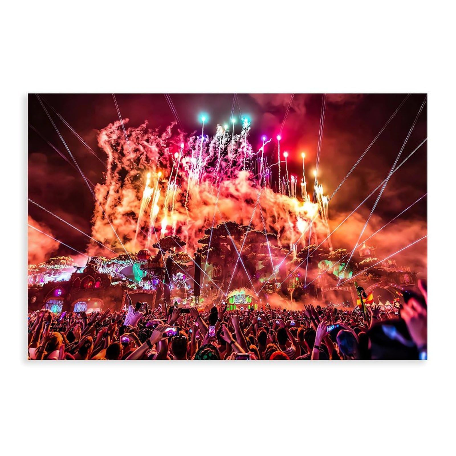 Qnvjqkdsi Unframe Tomorrowland Mainstage Poster Canvas Poster Wall Art Decor Print Picture Paintings For Living Room Bedroom Decoration 24" L X 36" W
