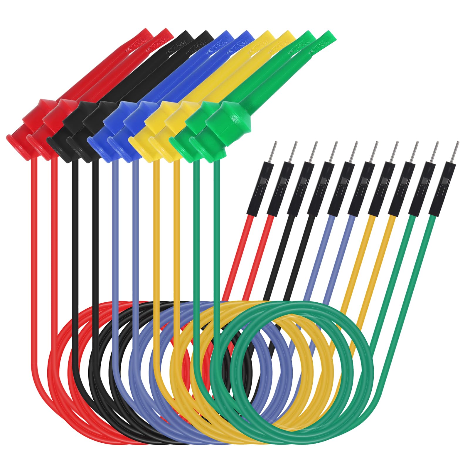 10 Pcs Fils De Test Jumper DEWIN P1530 Fiche Banane Empilable Vers Breadboard Femelle - Silicone
