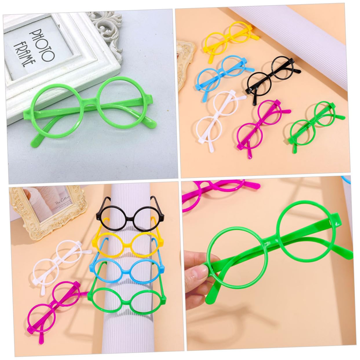 Toddmomy Montures de Lunettes pour Garçon et Filles Rondes Vertes 30 Pièces Accessoire de Fête Ludique Garçon et Filles Costume Photo Amusement
