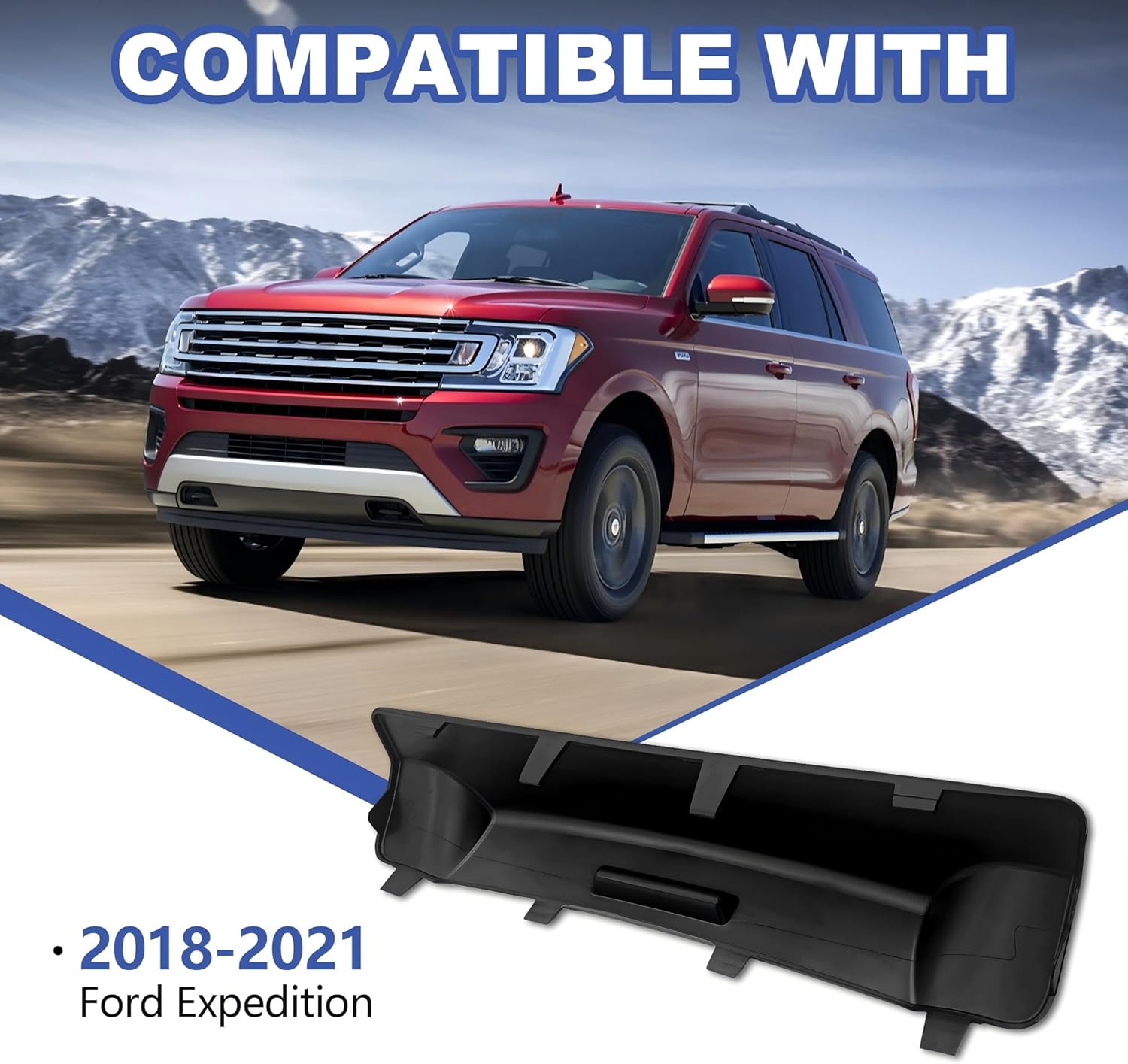 Rear Trailer Hitch Panel JL1Z17F000APTM Compatible with 2018-2021 Ford Expedition Lower Hitch Cap Towing Hook Cover FO1129104 Painted Plastic(PP) Matte Black