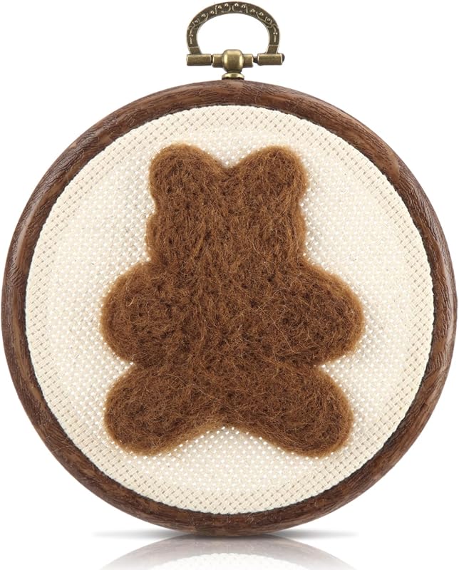 Chunful Felted Bear Nursery Wall Decor Cute Wall Art | Decorative Handmade Artwork, Vintage Nursery Gift, Bathroom Living Room Classroom Home Decoration