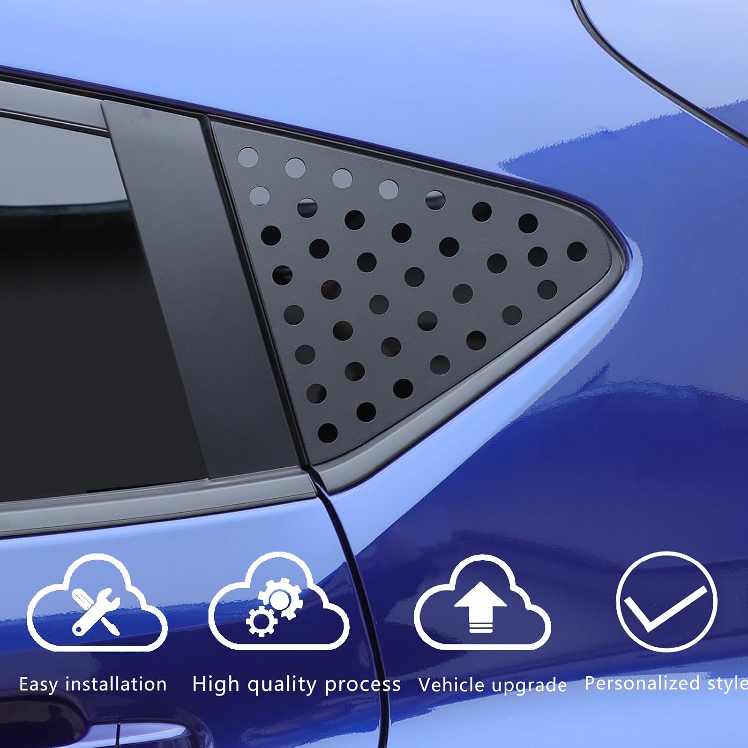 Car Rear Side Window Louver Cover Trim Compatible with Subaru Crosstrek 2024 2025，Aluminum Alloy Car Louvers Rear Side Window Louvers Shutter Cover Decorative Accessories (Black A)