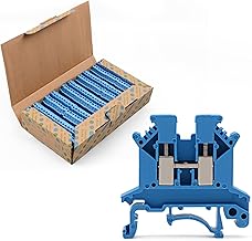 Blue UK-2.5B Rail Type Terminal Block Voltage and Current Safety Ground Terminal Block 800V 32A 2.5 Square mm 100 Pack