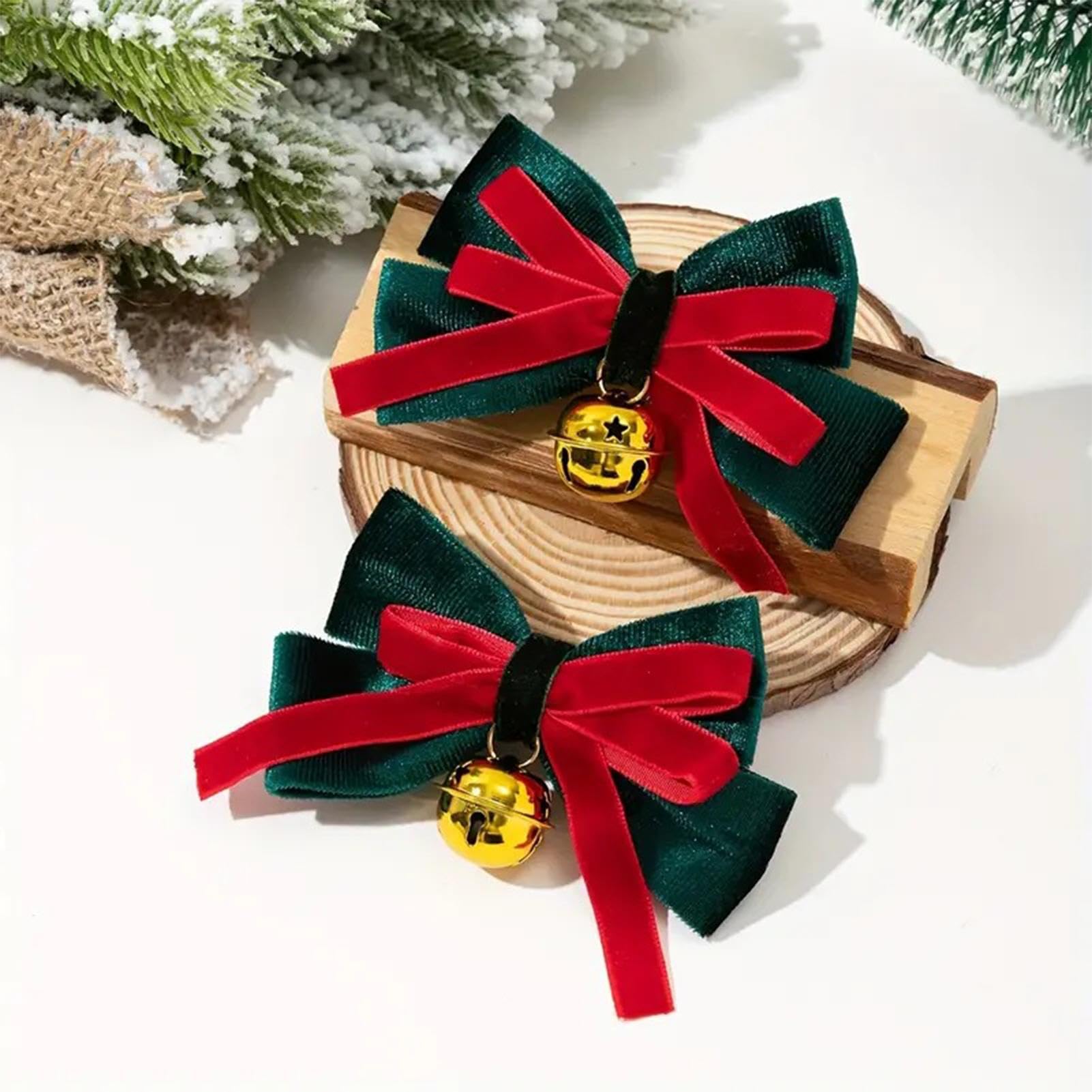 クリスマス赤リボン5センチヘアピン