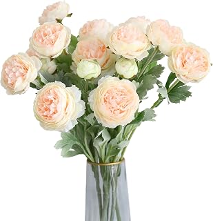Htmeing Artificial Ranunculus Silk Flowers