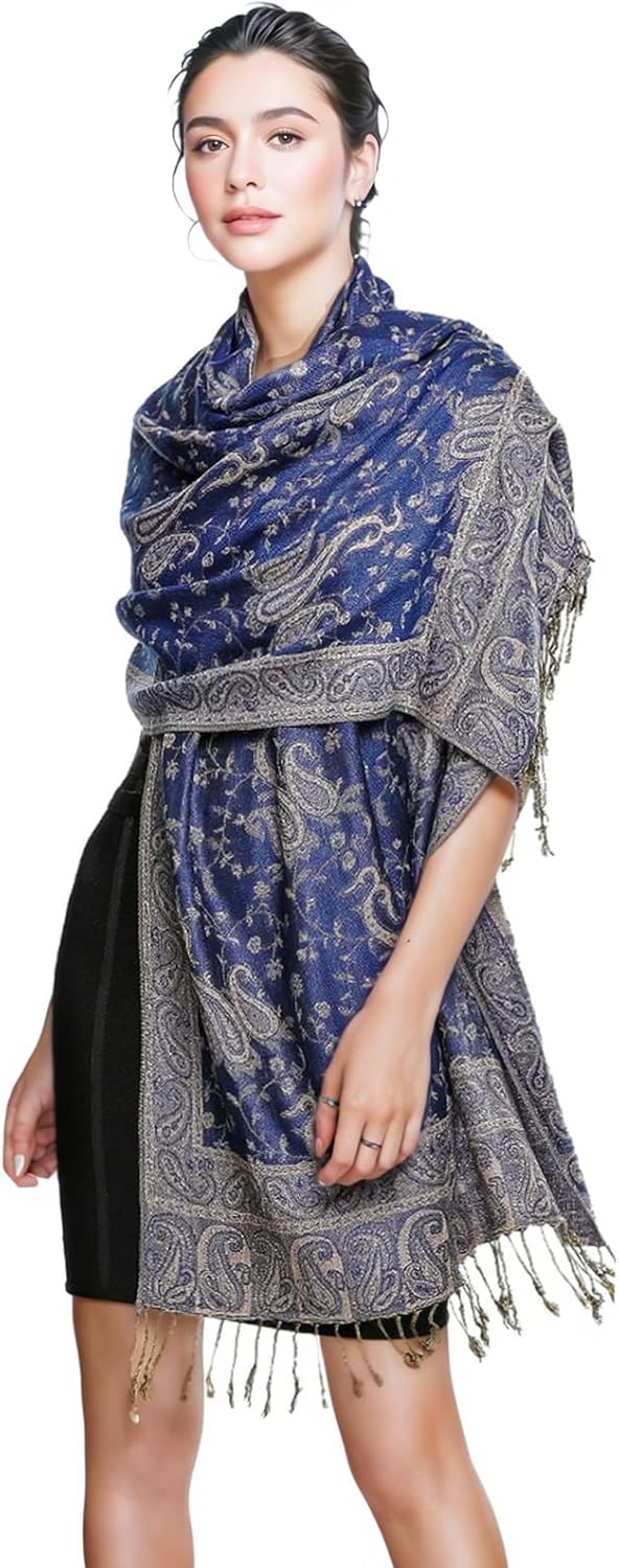 Paisley Pashmina Shawl Wraps for Women Evening Dresses Elegant Soft Rave Scarf Festival Lightweight Scarves Shawls - Image 3
