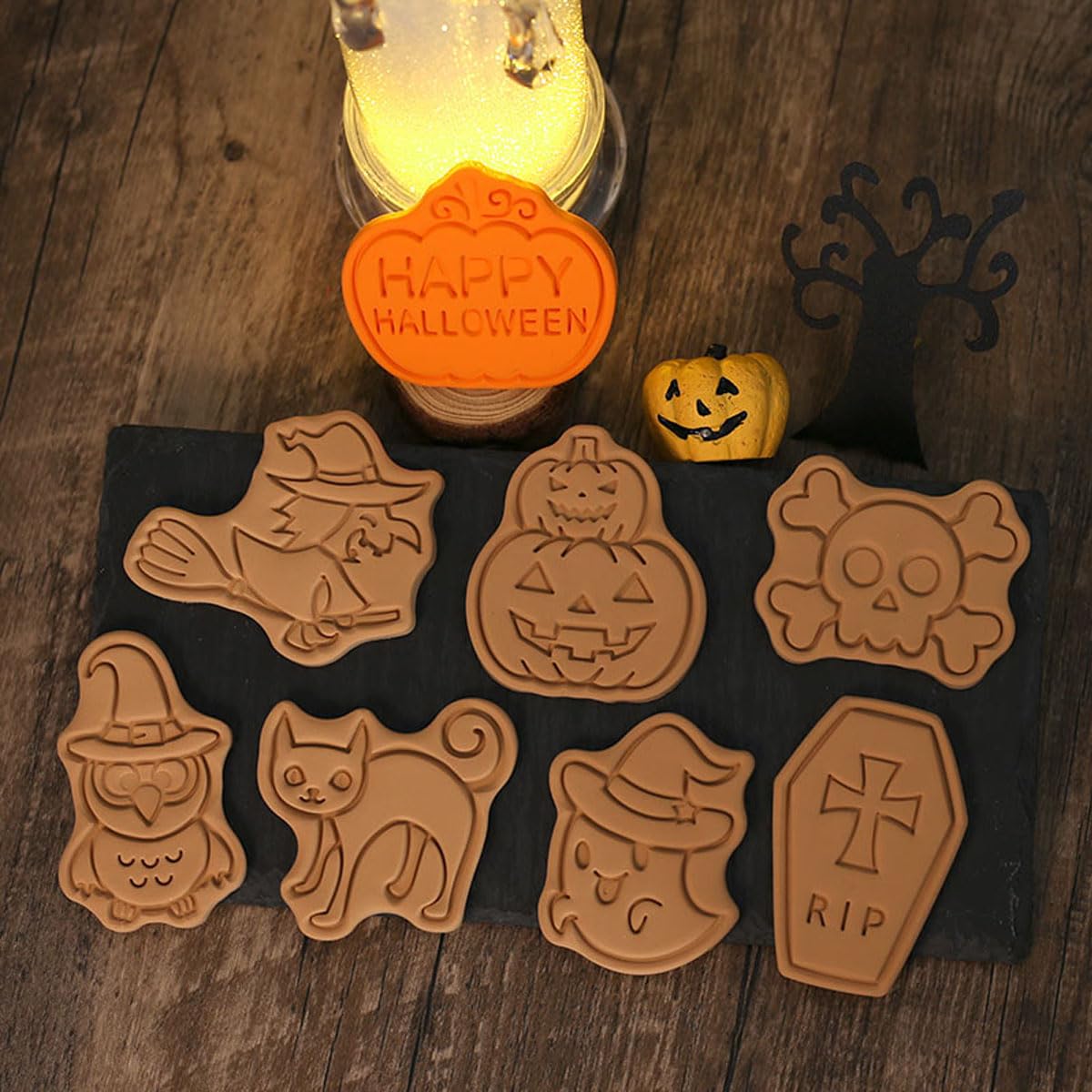 8 Stampi Per Biscotti Di Halloween In Plastica Alimentare 3D - Formine Per Dolci Fai Da Te Con Fantasmi, Zucche, Pipistrelli, Ideali Per Bambini