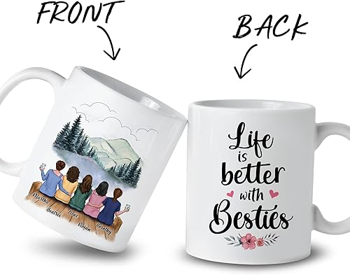 Miniatura 23 de Gossby Taza de café personalizada para mejor amiga, regalo personalizado para mejor amiga con diseño, nombre, Navidad, cumpleaños, regalo de amistad