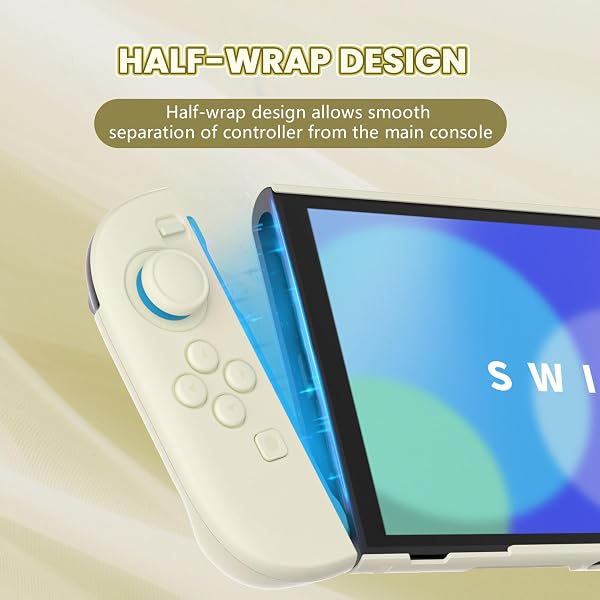 PlayVital Funda Protectora para Nintendo Switch 2 - Carcasa Rígida con Tapas para Joystick, Pegatina y Botones, Compatible con Dock, Antirayaduras y Antigolpes (Amarillo Antiguo) - 5