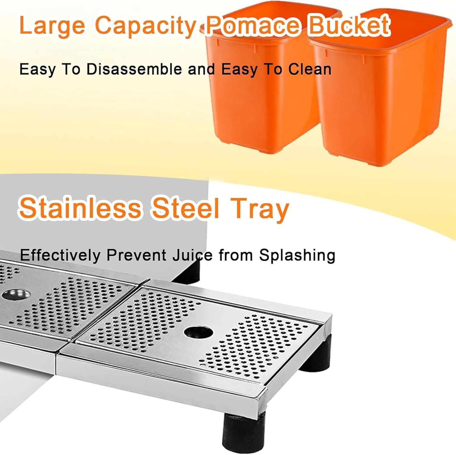 Commercial Electric Citrus Juice Squeezer Machine - Automatic Juice Extractor with Auto-Peeling and Dual Waste Bins, Low Noise Design for Efficient Citrus Processing