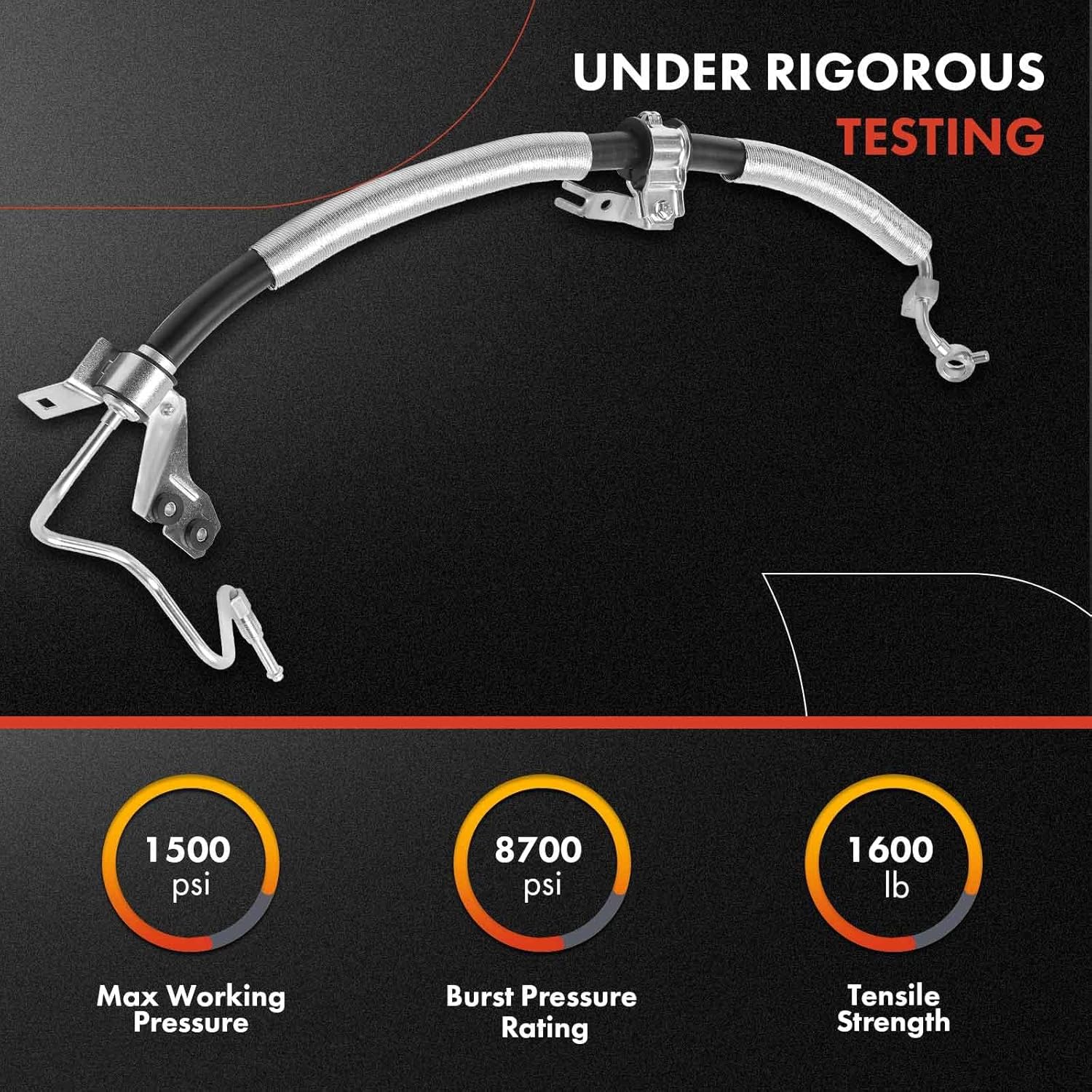 A-Premium Power Steering Pressure Hose Line Assembly Compatible with Nissan Altima 2002-2006, Maxima 2004-2008, 3.5L, with O-ring & Washer, Pump To Gear