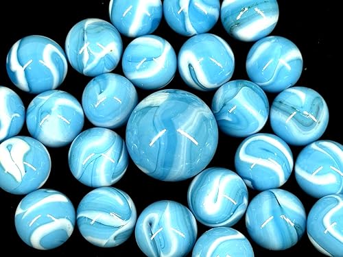 Miniatura 3 de ~ 25 canicas de vidrio Goldfish naranja con parches blancos estilo clásico paquete de juego (24 jugadores, 1 tirador) decoración/relleno de