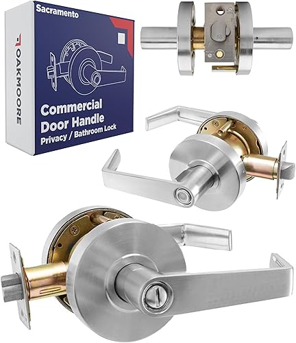 Miniatura 10 de Manija de Puerta Comercial para Entrada | Manija de Puerta Comercial Resistente | Cerraduras de Puerta Comercial Grado 2 | Oficinas, Escuelas, Uso