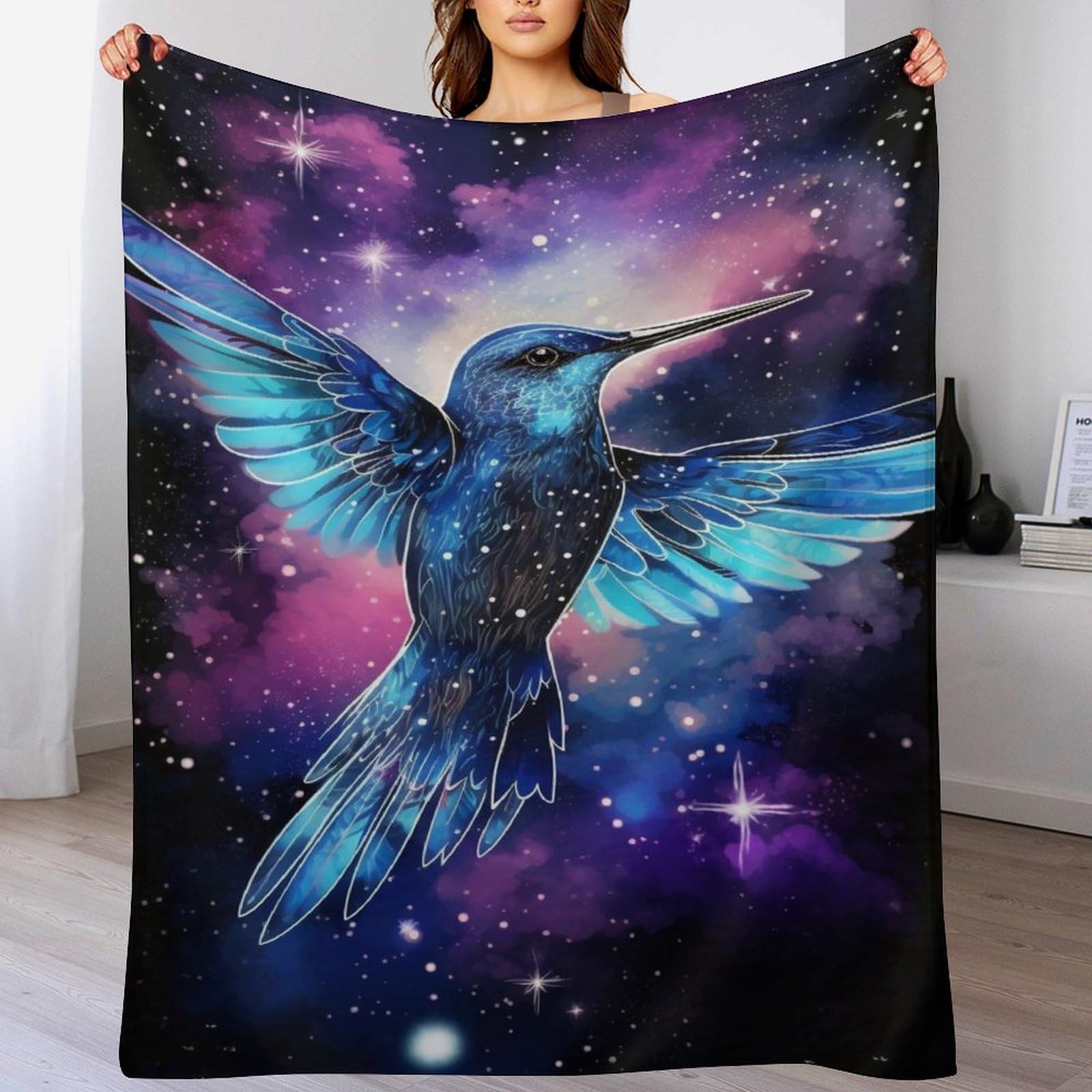 Couverture polaire oiseau flanelle douce chaude jeté de canapé et chambre