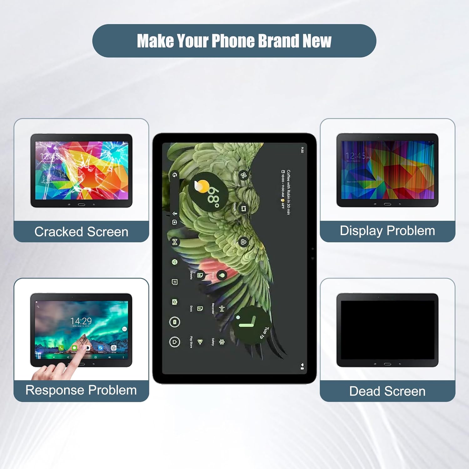 LCD Digital Display Compatible with Google Pixel Tablet 11" 2023 LCD Display Touch Screen Assembly with Tools（White）