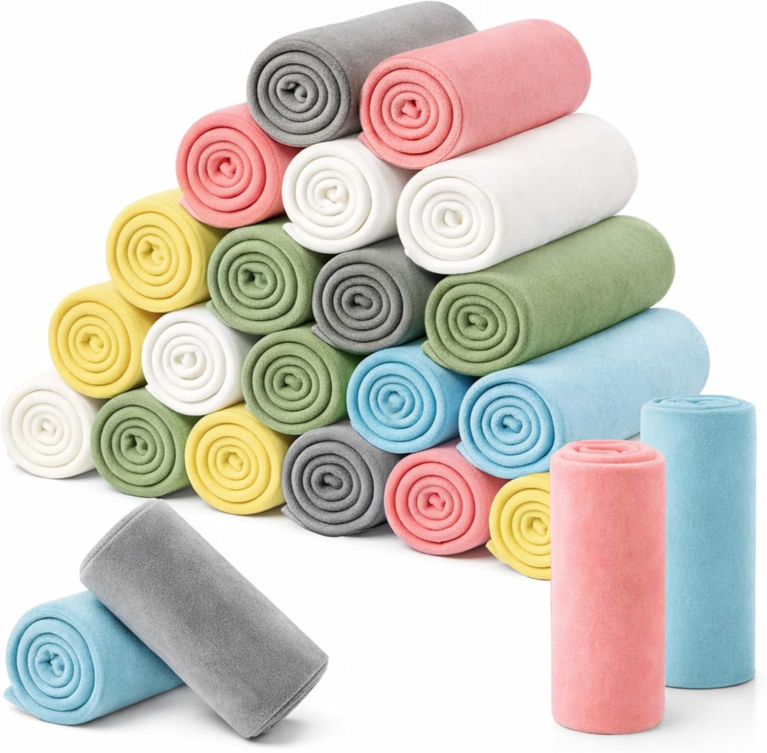 Newwiee 12 Pcs Fleece Throw Blankets Bulk 50'' x 60'' Oeko-tex Standard 100 Certified Spring Outdoor Wedding Guest Blankets Lightweight for Sleepover Donation Lap Pet Sofa Home (Pink Shades)