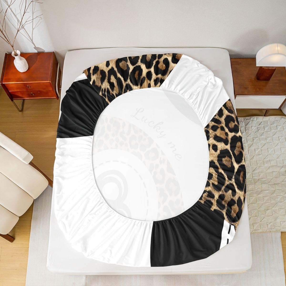 Castle Fairy Leopard Print Fitted Sheet Twin Size