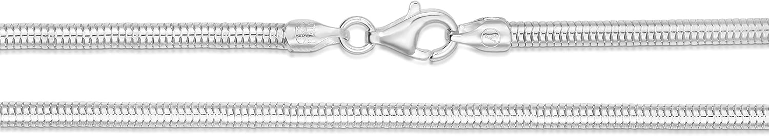 ARGENTO REALE 925 Sterling Silver Necklace 2MM-5MM Snake Chain Necklace, Round Flexible Italian Snake Chain Necklace 16-30, silver necklace made in italy - Image 2