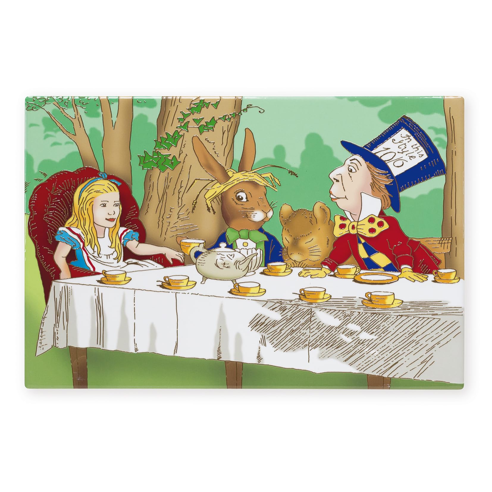 Art of Arora 2901 Alice in Wonderland Tea Party Ceramic Tile Picture Plaque Wall Art 20 x 30cm