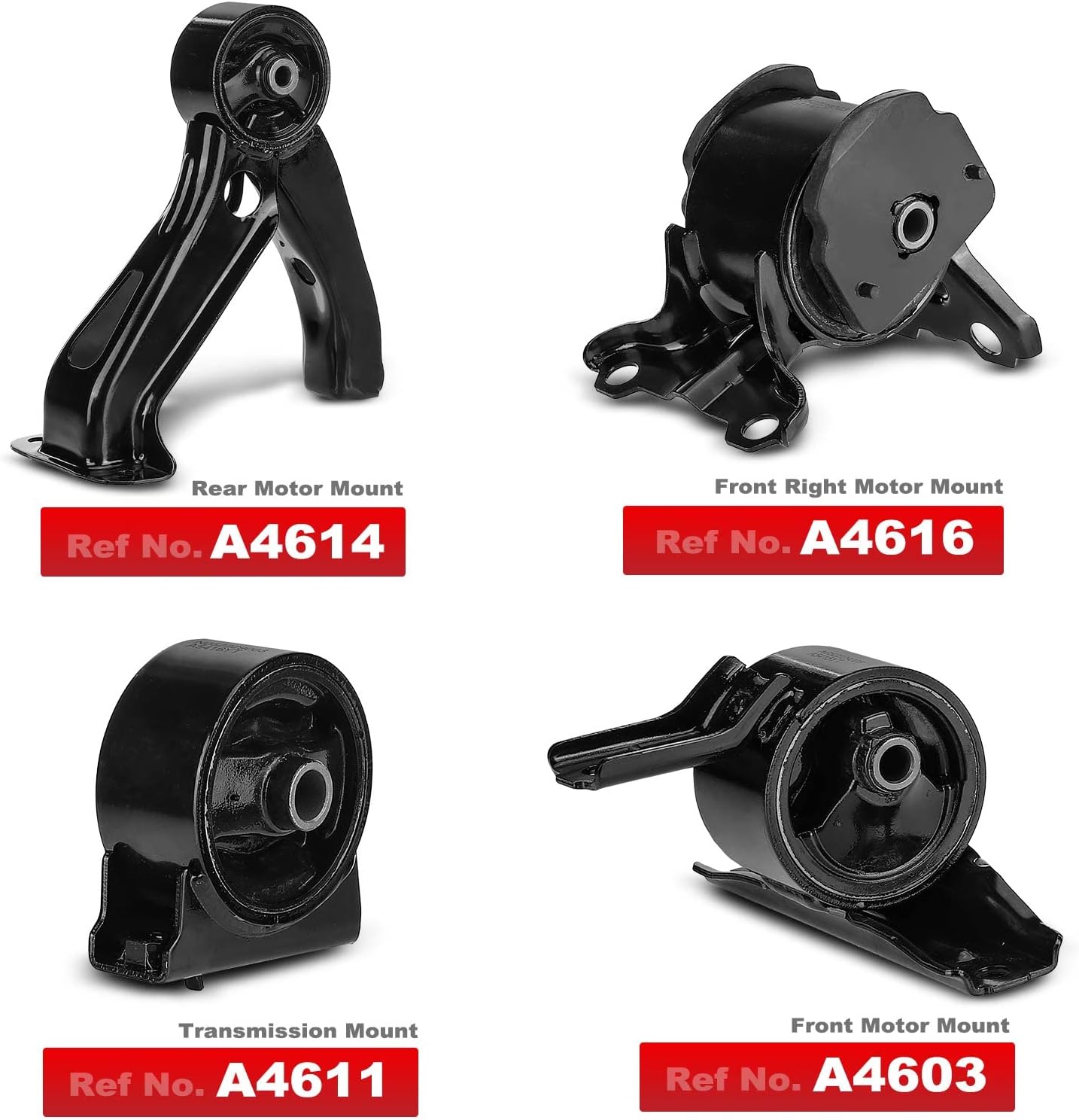A-Premium 4PCS Engine Motor Mount and Transmission Mount Set Compatible with Jeep Compass, Patriot 2007-2017 & Dodge Caliber 2007-2008 & Mitsubishi Outlander Sport, RVR 2011-2014, L4 2.0L 2.4L