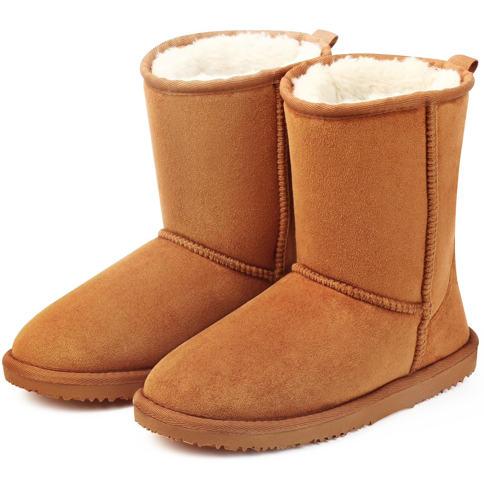 MUSSHOE Women's Waterproof Snow Boots: Winter Mid Calf Boots with Faux Fur Lining - Warm Comfortable Slip Resistant Outdoor Boots for Women Girls