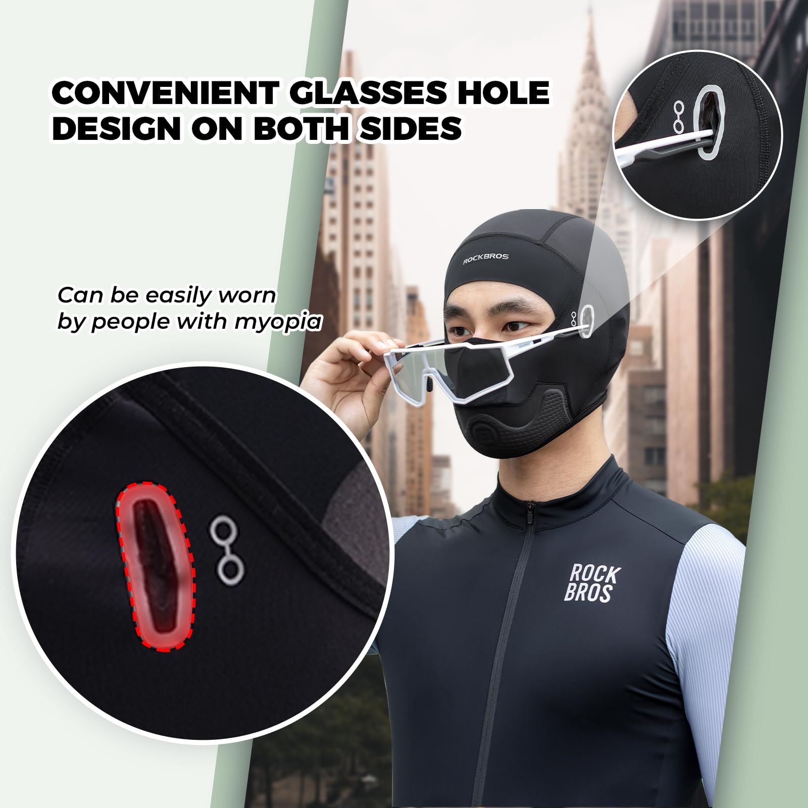 ROCKBROS Pasamontañas Verano para Hombre, Máscara Facial Moto Bajo Casco Protector Transpirable Cubre Cabeza Protección Solar Multifunción para Ciclismo Senderismo Exrterior
