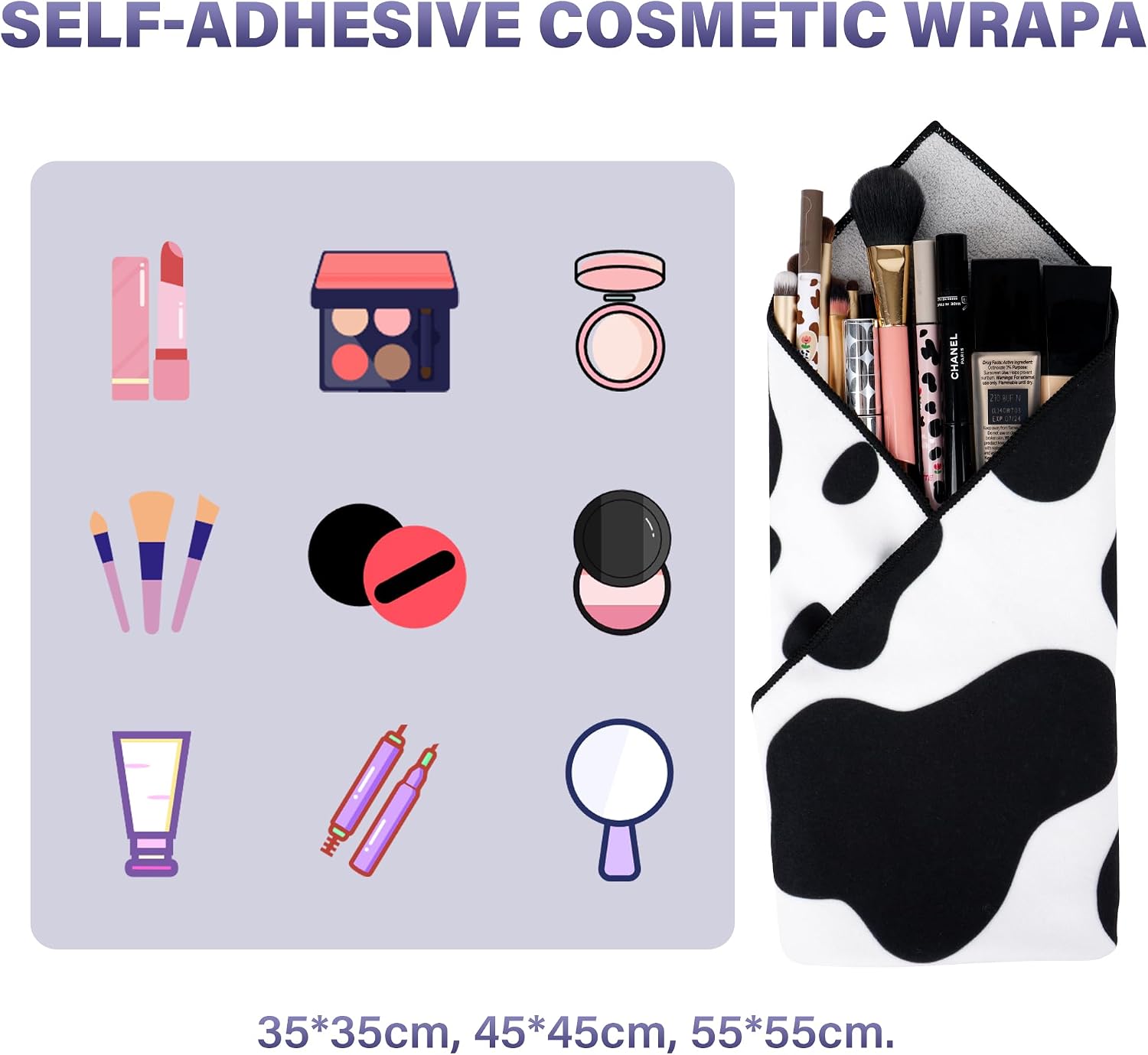Walking Way Self-Adhesive Magic Cloth Makeup Bag, Portable Protective Cosmetic Pouch, Camera Lens Wrap, Stylish Travel Organizer for Beauty Essentials, Travel, Gifts & Daily Use image 2