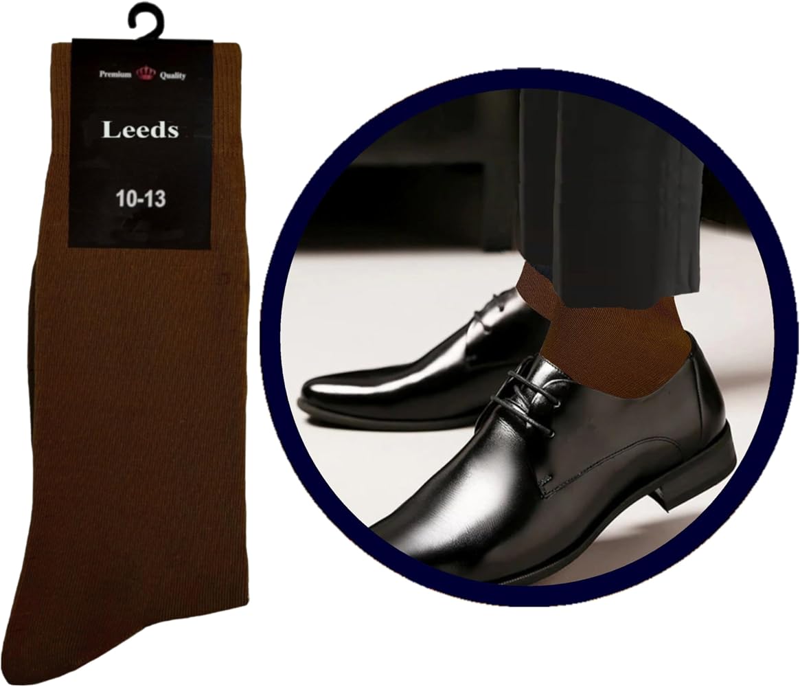brown dress socks amazon Amazon.com: Royal Classic Dress Socks Natural Cotton 12 Pairs SOLID BROWN  COLOR Formal Socks 10-13 : Clothing, Shoes & Jewelry