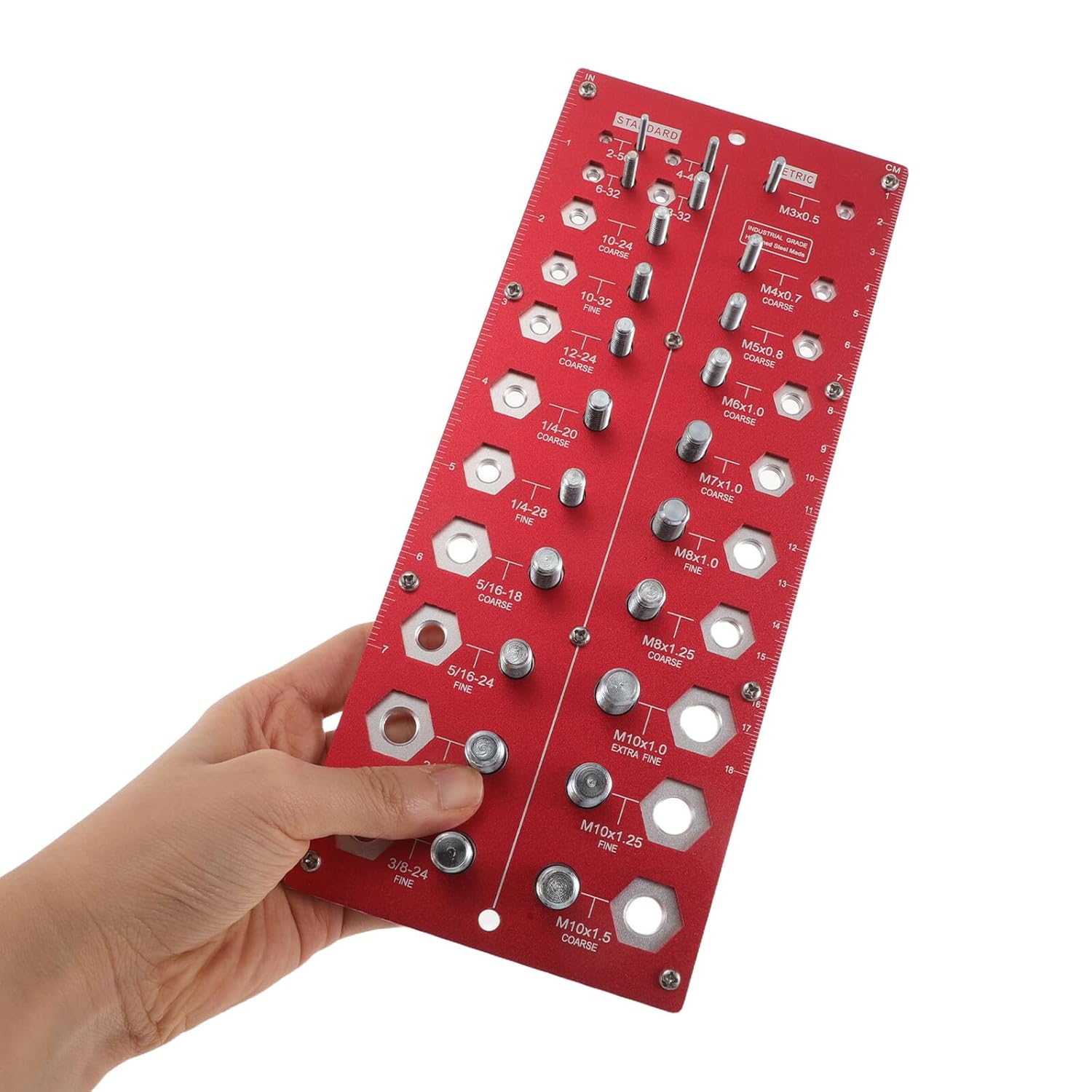 PRETYZOOM 38-Hole Thread Gauge Screw Measurement Tool Metric and Imperial Bolt Size Checker Nut and Bolt Thread Identifier for Workshop and DIY Projects