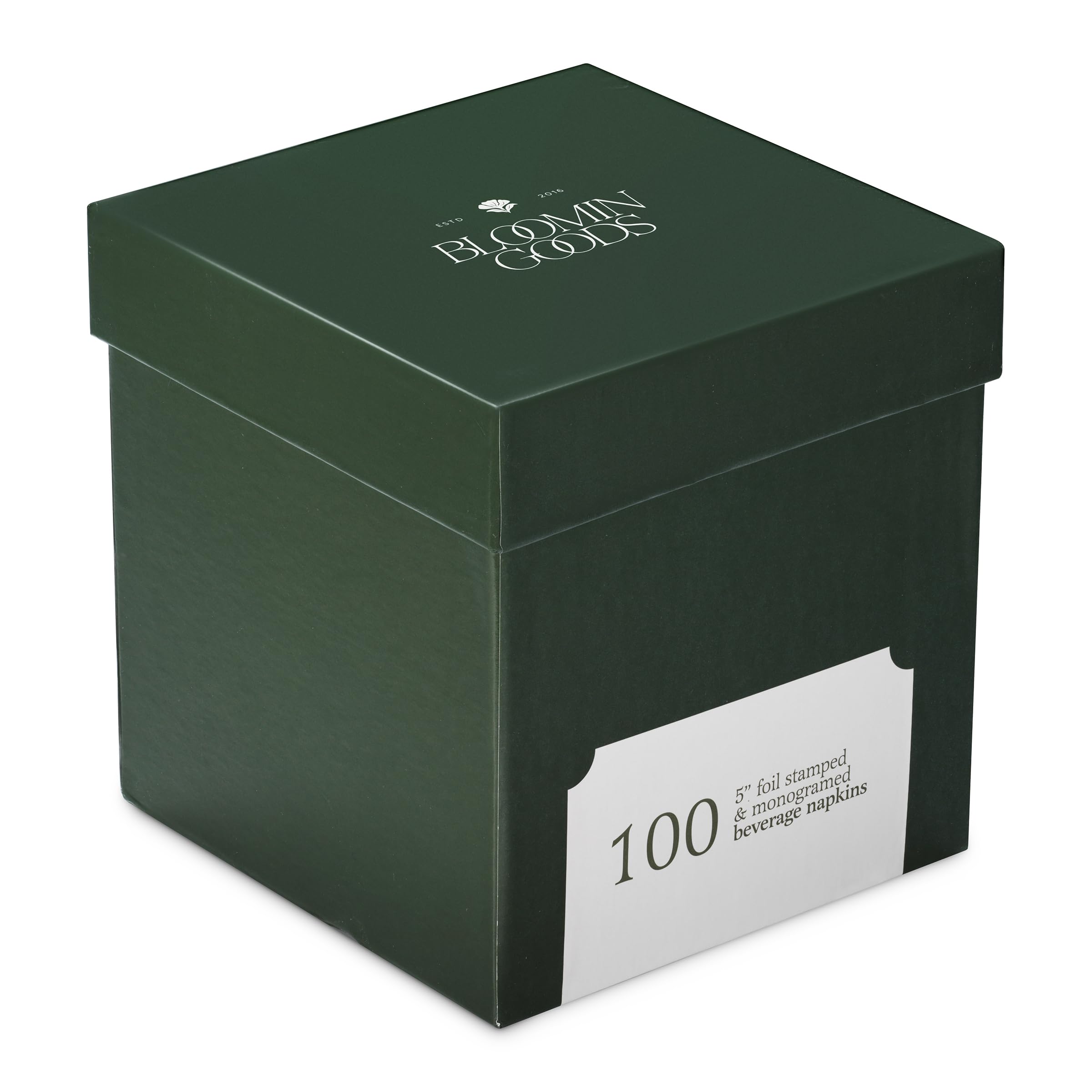 Confezione da 100 tovaglioli usa e getta monogrammati, 12,7 x 12,7 cm, in lamina argentata effetto lino, con lettera B, tovaglioli bianchi per bevande, per matrimoni, feste, bar o vacanze