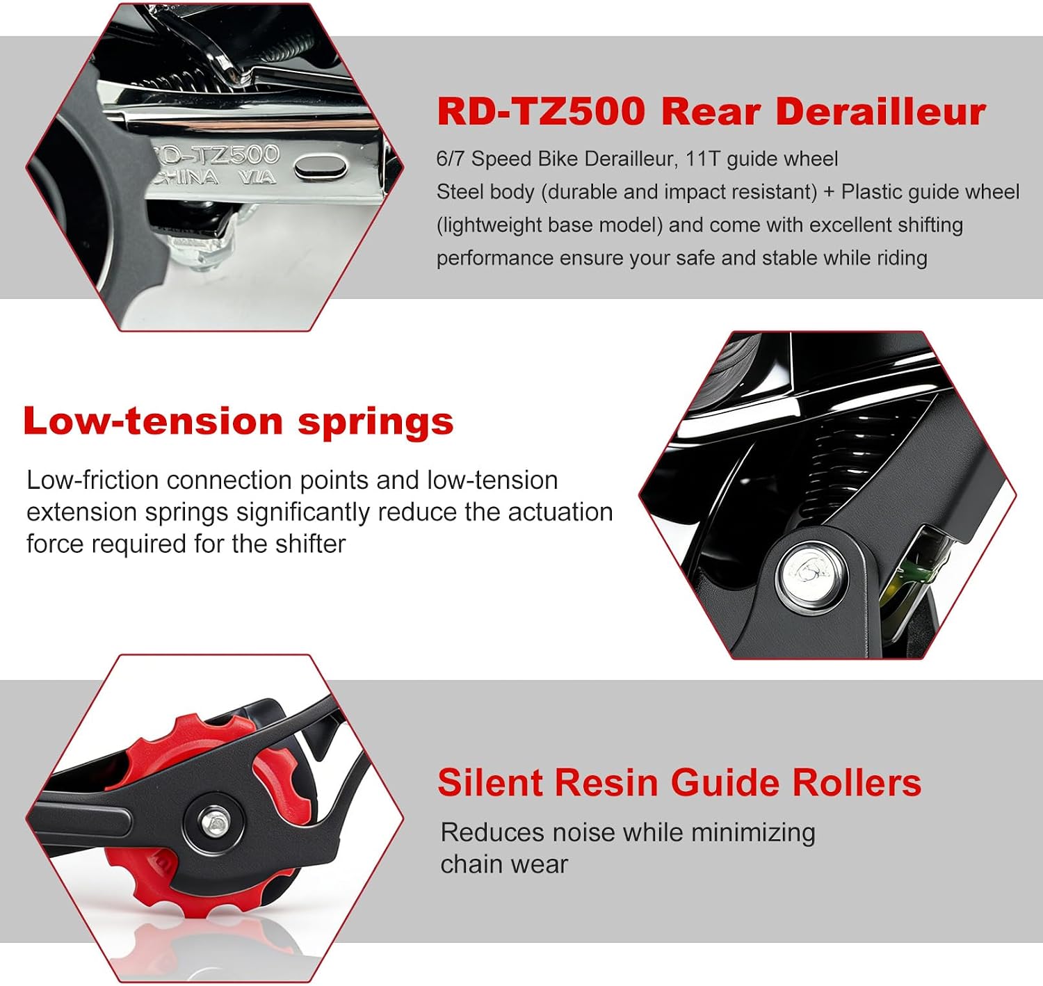 VERKSTAD Bicycle Rear Derailleur Tourney RD-TZ500 6/7 Speed Direct Mount | for Mountain, Road,Trail,Folding,Commuter Bicycle