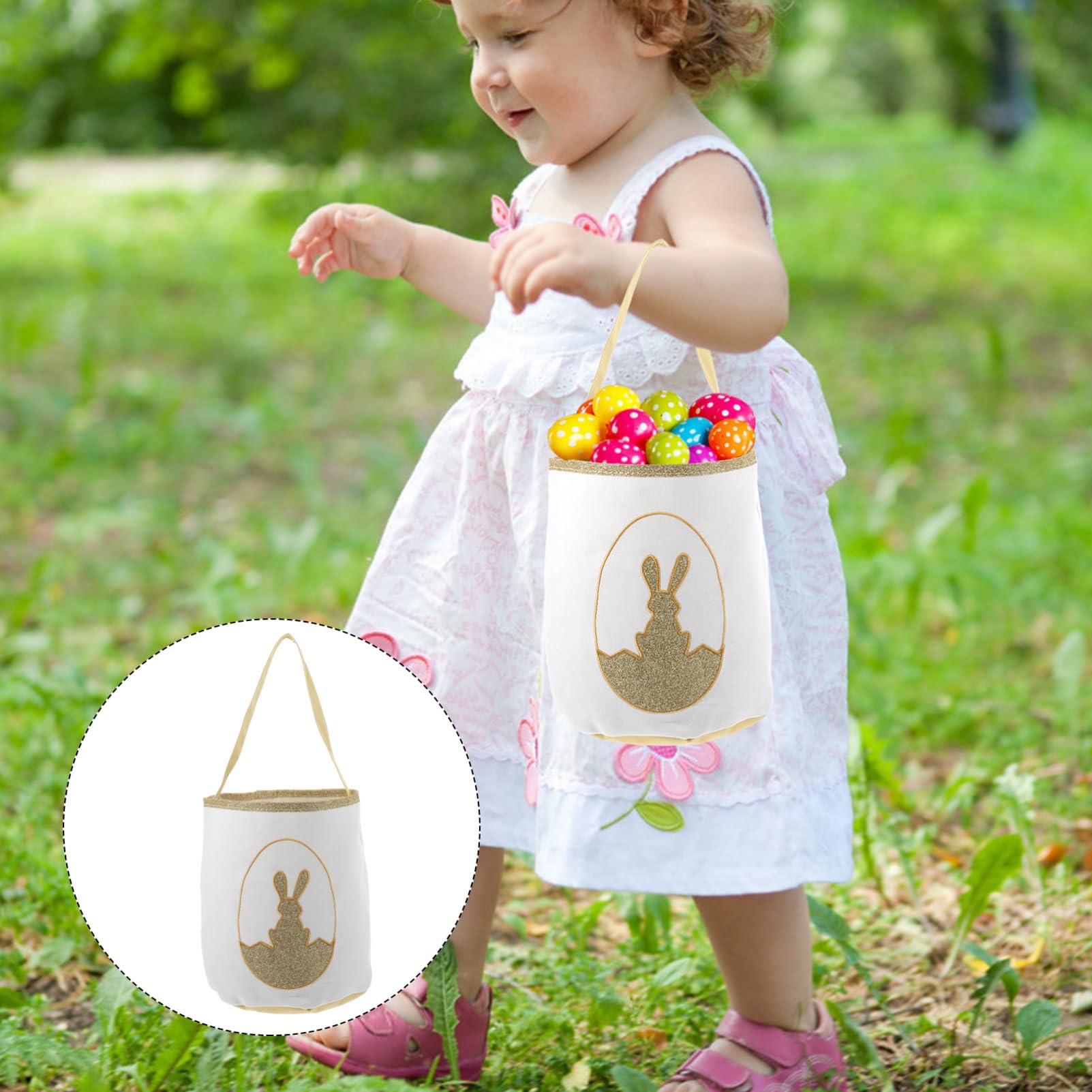 Cabilock 3piezas Canasta De Dulces De Pascua Diseño De Conejo Recipiente Para Golosinas y Decoración Bolsa Portátil Para Almacenamiento De y Galletas