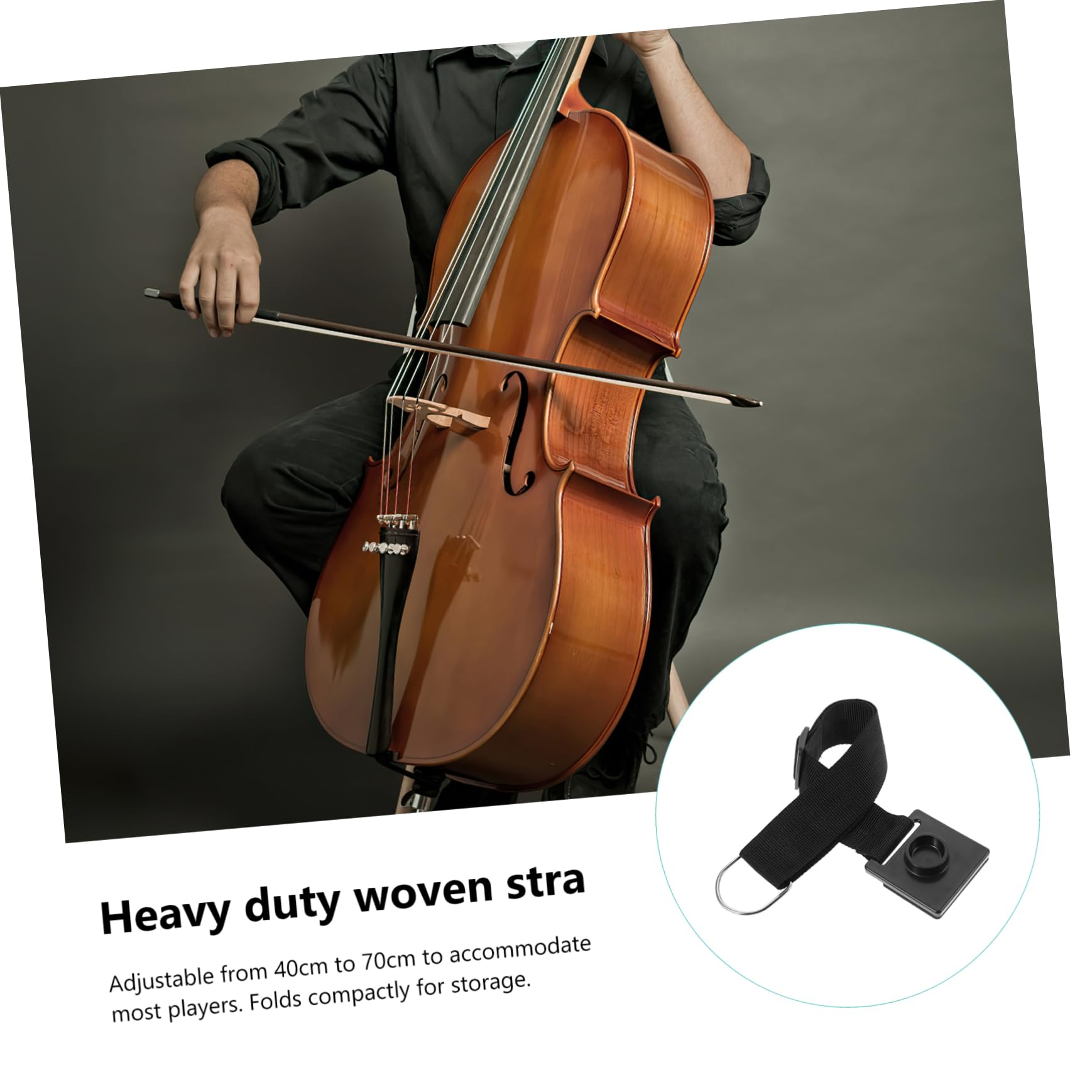 Garneck Ancla Ajustable Para Violonchelo y Contrabajo Tapete Antideslizante Compacto Para Uso Durante Conciertos