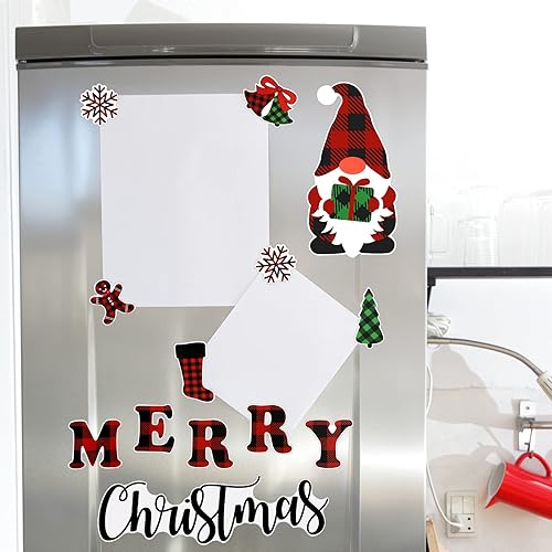 Miniatura 4 de Imanes navideños para refrigerador, gnomos navideños para nevera, divertidos imanes de Feliz Navidad, decoraciones de gnomos Tomte, copos de nieve,