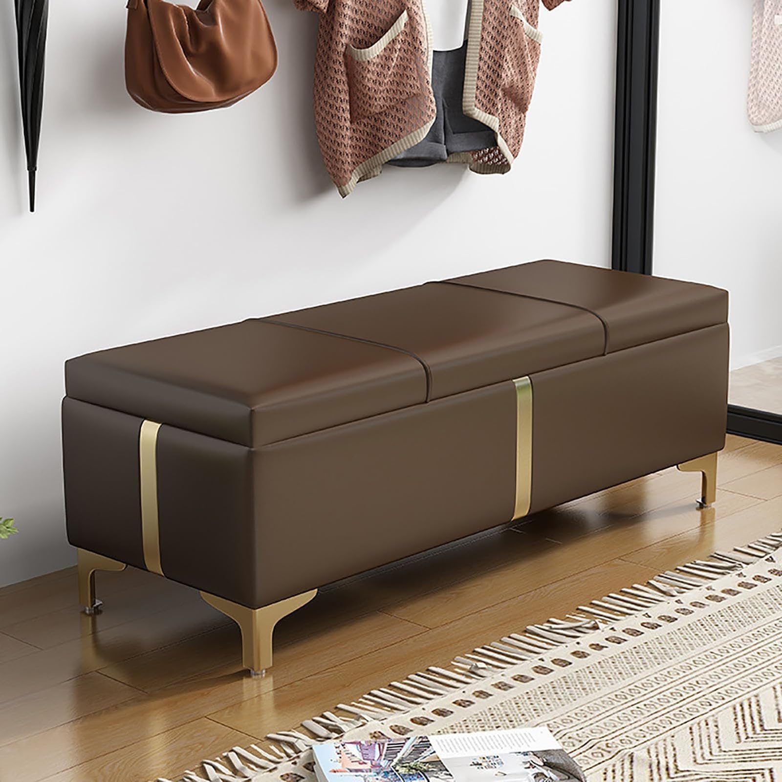 Banc à chaussures d'entrée avec rangement pour chambre salle à manger