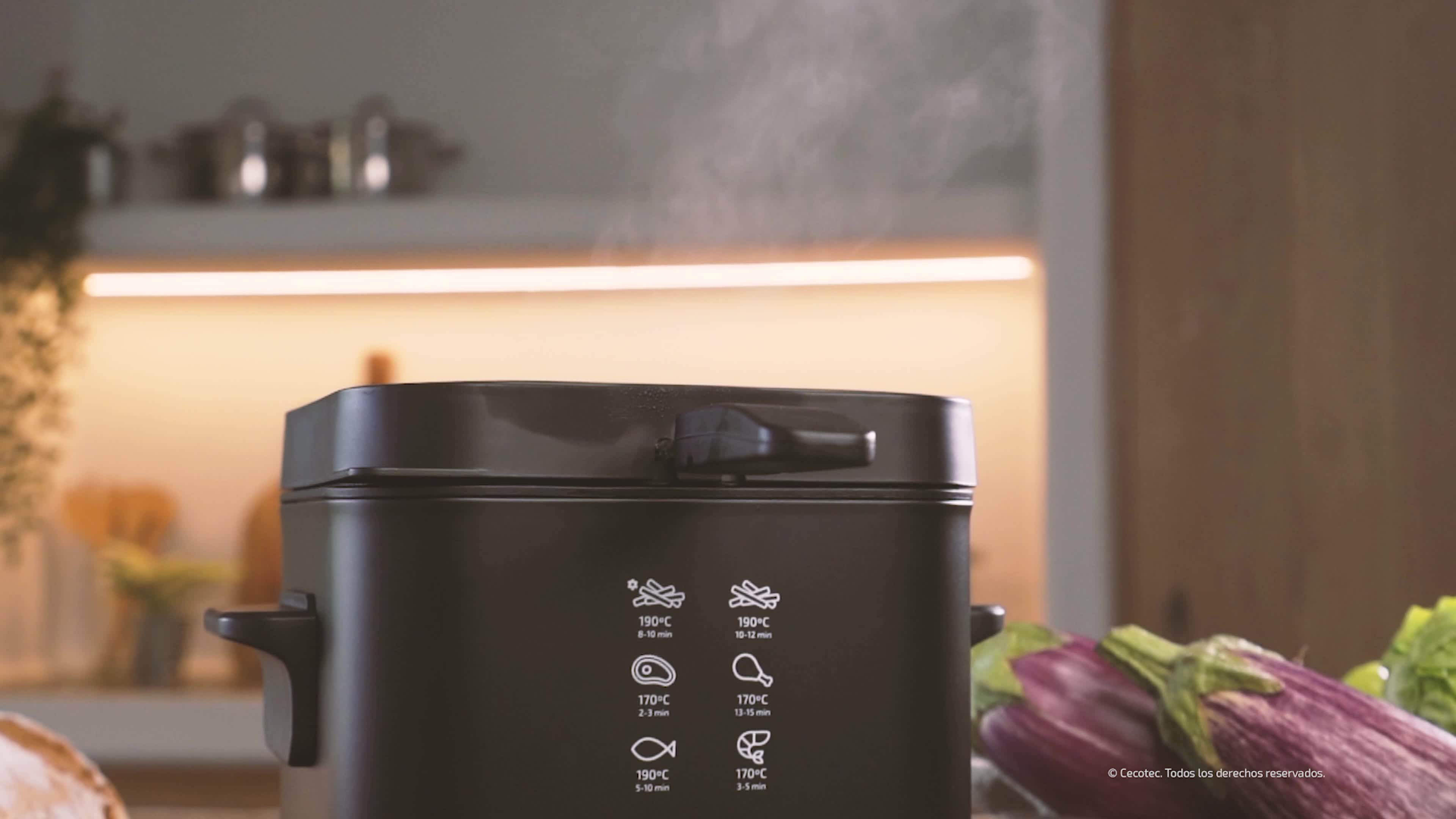 Elektrische Fritteuse Cecotec CleanFry Infinity 1500 1,5 L. 900 W, OilCleaner-Filter, Antihaft-Schüssel, Deckel mit… – Bild 3