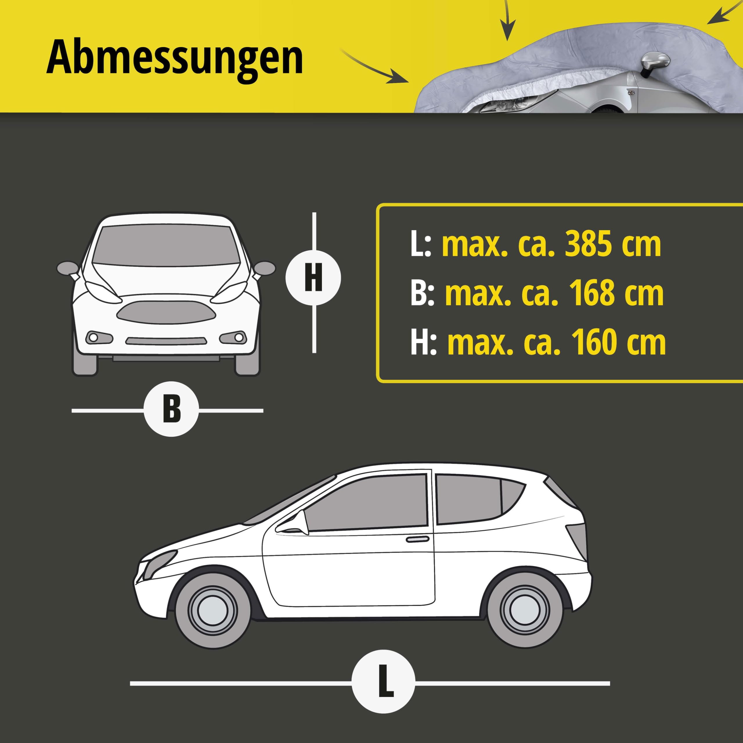 Walser Premium Autoplane All Weather Premium, Autogarage wetterfest, Vollgarage wasserdicht, UV-Sonnenschutzplane, Autoabdeckung Größe 2
