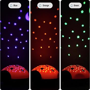 ANSMANN Starlight Ladybug Ladybird Nightlight Projects Actual Star Constellations Relax Effect Multicolor LED Sleeping Aid for Babies Kids