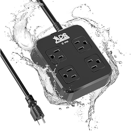 IPX6 Outdoor Power Strip: Weatherproof Ext. Cord Connection Box