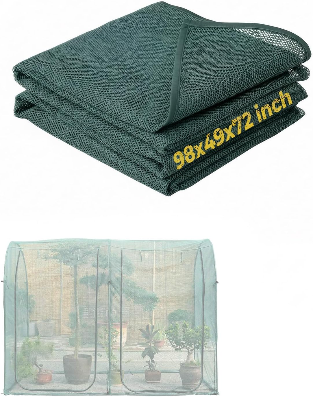 49''x49''x72.8''Plant Crop Cage Netting Cover Replacement (Not Included Frame)