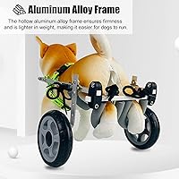 Vista 4 de Silla de ruedas todo terreno para patas traseras, 2 ruedas, ayuda de movilidad de mascotas para la actividad del perro, soporte de cadera ajustable
