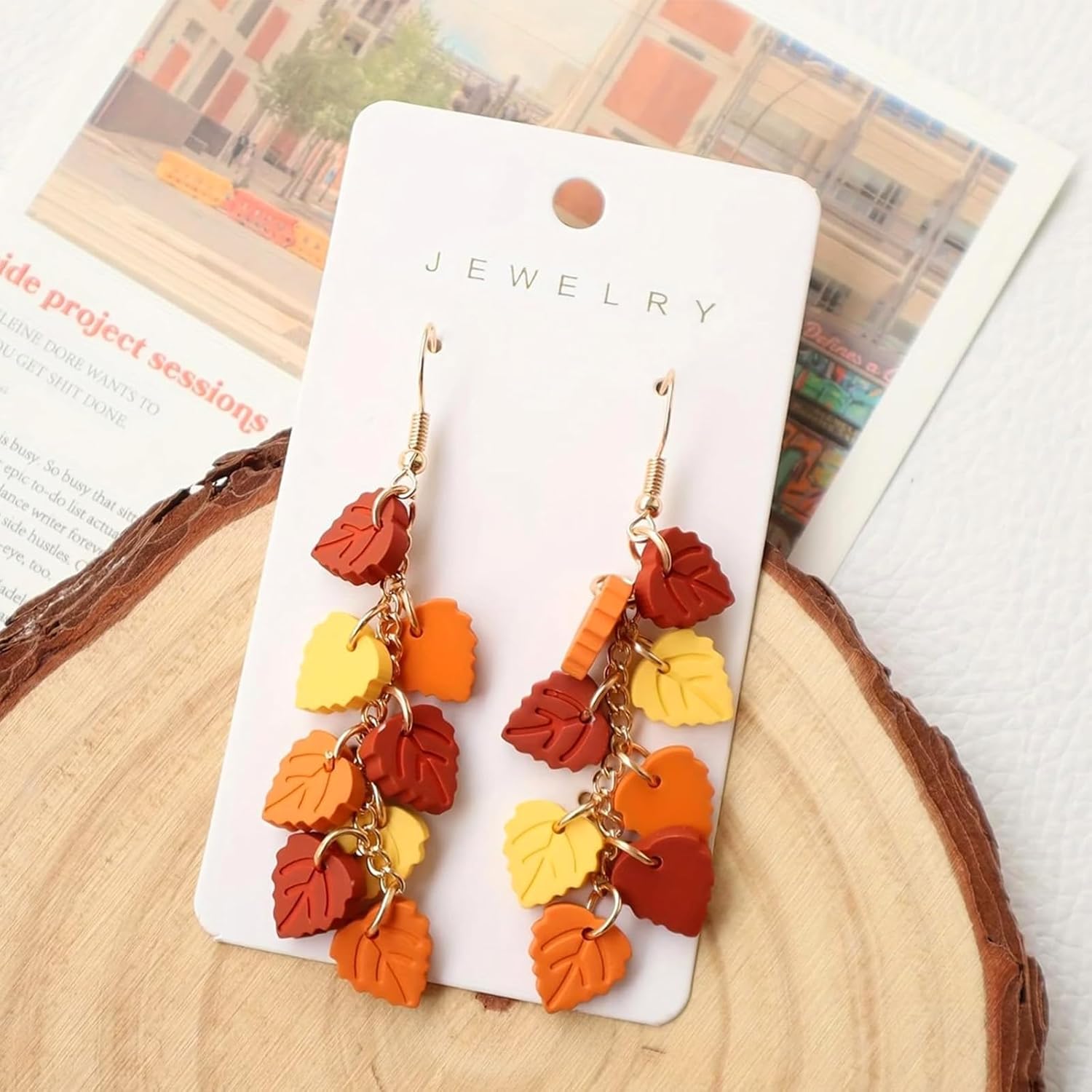 Pumpkin Earrings for Women Fall Leaf Dangle Drop Acrylic Bow Earring Dainty Statement Earrings Thanksgiving Jewelry Gifts Fall Autumn Dresses Accessories - Image 5