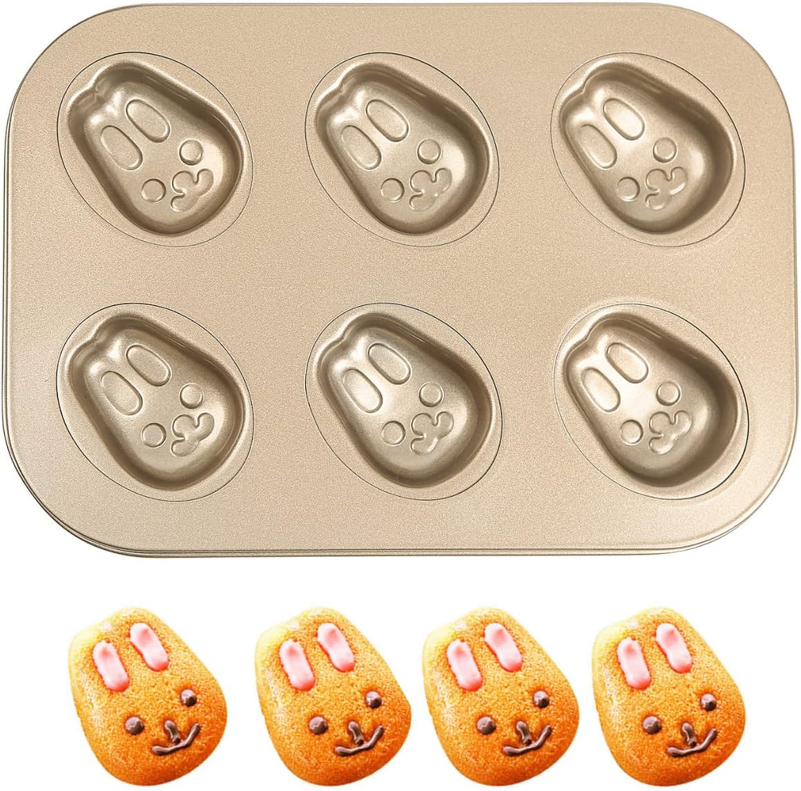 Crethink Easter Bunny Mini Cake Pans, Pie Molds with