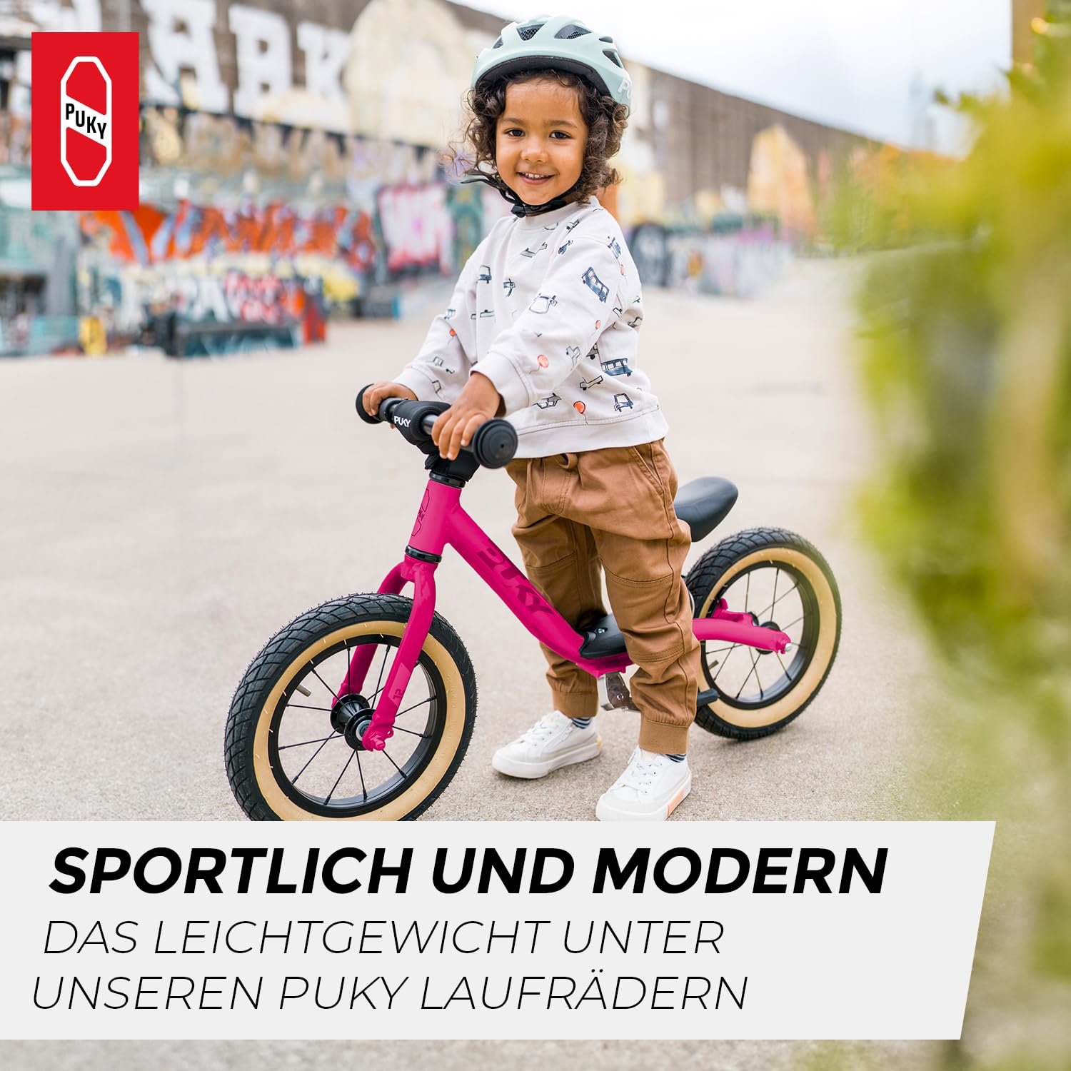 PUKY LR Light Laufrad Rosa | Hochwertige Luft-Bereifung | Niedriger Einstieg | Einstellbarer Lenker & Sattel | Sicherheitsfeatures | Stylisches Retro-Blau Design | Nur 3,3 kg | Ab 2 ½ Jahren