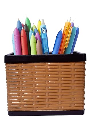 ANICHA ( Pack Of 1 ) Plastic Desk Organizer | Stationary Storage Stand | Pen, Pencil Stand or Holder for desk office table, Home and Study Table (5x3.9 inch) (1)